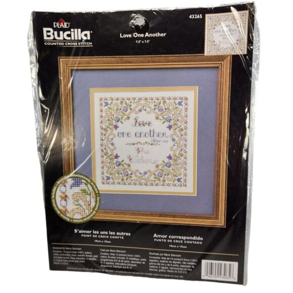 Bucilla Love One Another Counted Cross Stitch‎ Kit Wedding Personalize Beads New